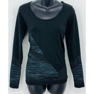 Demi Lovato Fabletics XXS/XS Faye Long Sleeve Pullover Activewear Tops Black NEW